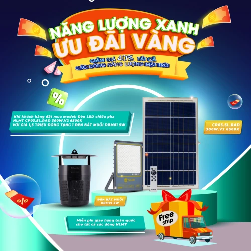 Mua đèn NLMT CP03.SL.RAD 300W.V2 TẶNG 1 Đèn bắt muỗi DBM01 5W